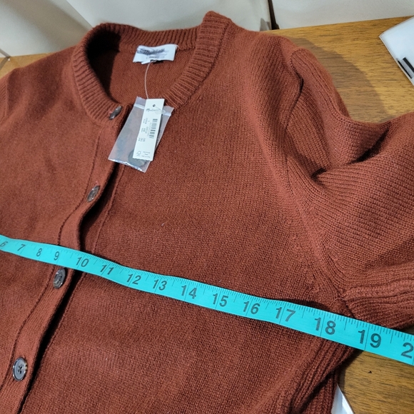 Madewell Cashmere Button-Front Cardigan Sweater NS663 Size L Rust NWT - Picture 5 of 5